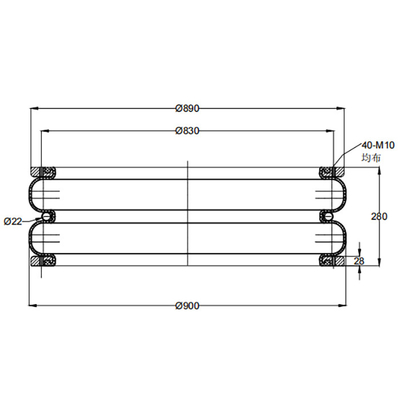 Industrielle Luft-Frühlinge 40-M10 des firestone-W01-M58-6970, die Faden für oszillierende Ausrüstung anbringen