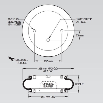 industrielle Luft-Frühlinge 328mm Durchmesser-W01-M58-6372 für Selbstübereinstimmendes Gerät